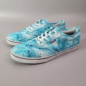 VANS Laceup Sneakers Womens Ocean Water Print Skate Athletic Shoes Flats US 8.5